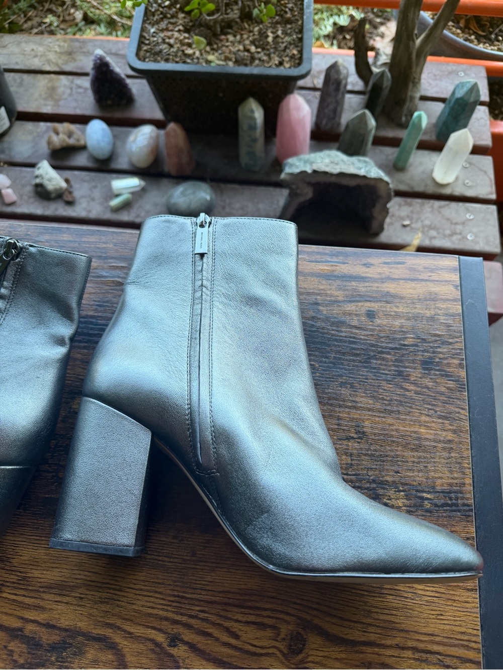 Michael Kors Silver Metallic Perla Flex Ankle Heeled Boot - Picture 4 of 7